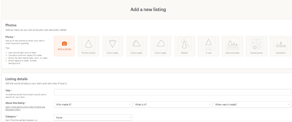 how to list your jewelry items on Etsy - adding new listings