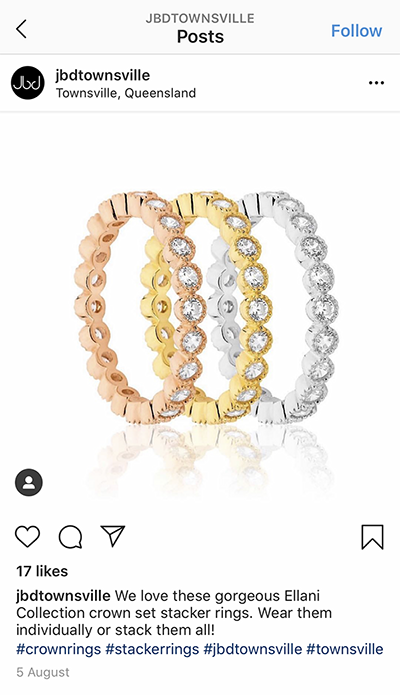 Jewelry product photography instagram