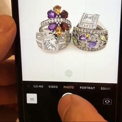 jewelry photography setup tutorial - click to capture a group shot of your rings