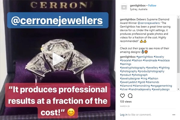 jewelry photography using the gemlightbox