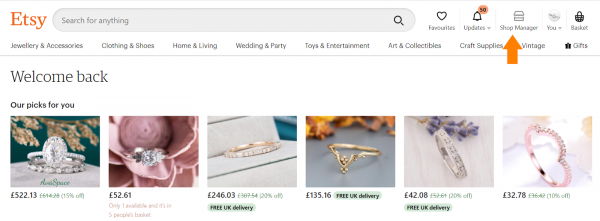 Step 1 Log in to your Etsy account and go to Shop Manager