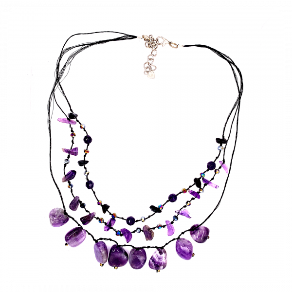 large purple gem necklace - amethyst